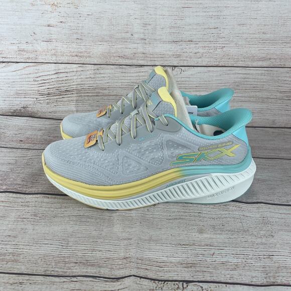 Skechers Slip-ins GO WALK Max Areena Womens Sz 10.5 Running Shoes Gray Aqua - Picture 6 of 9
